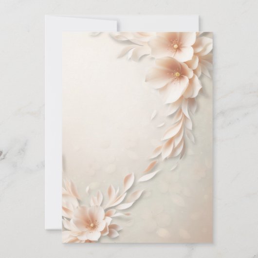 Invitation mariage floral 3d moderne (Dos)