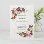 Invitation Mariage Floral 3D Rustique (Debout devant)