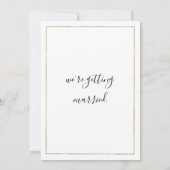 Invitation Mariage floral à cadre de feuille d'or blanc tropi (Dos)