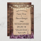 Invitation Mariage floral à cordes rustiques Lavender (Devant / Derrière)