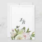 Invitation Mariage floral à écriture classique crème rose pay (Dos)