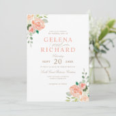 Invitation Mariage floral à fond de printemps (Debout devant)