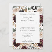 Invitation Mariage floral à la crème de Bourgogne (Devant)