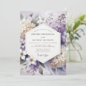 Invitation Mariage Floral à la Fleur de Lavande (Debout devant)