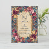 Invitation Mariage Floral à la grenade méditerranéenne (Debout devant)