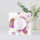 Invitation Mariage floral à l'aquarelle de lavande (Debout devant)