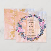 Invitation Mariage floral à l'aquarelle tendance (Devant / Derrière)