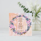Invitation Mariage floral à l'aquarelle tendance (Debout devant)