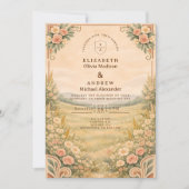 Invitation Mariage Floral à l'Arche du Désert Occidental (Devant)