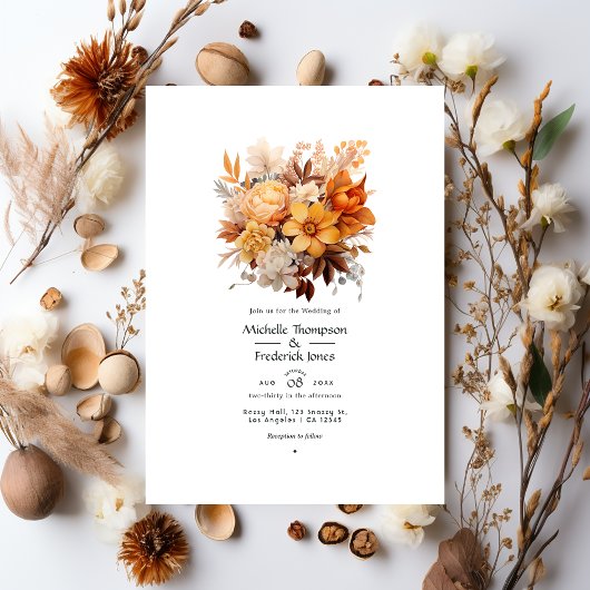 Invitation Mariage Floral à l'essentiel