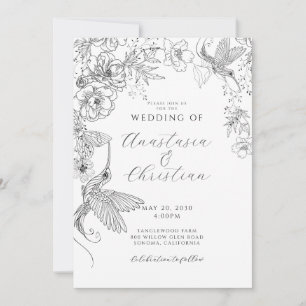 Invitation Mariage floral à main