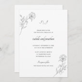 Invitation Mariage floral à main moderne (Devant / Derrière)
