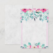 Invitation Mariage floral à ressort rose vierge Invit (Devant / Derrière)