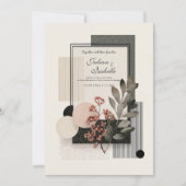 Invitation Mariage floral Abstrait moderne (Devant)