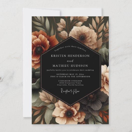 Invitation Mariage Floral Ambreux et Maussade (Devant)