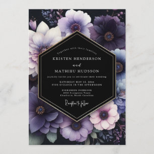 Invitation Mariage Floral Améthyste Humeur