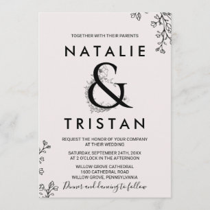 Invitation Mariage Floral Ampersand