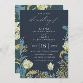 Invitation Mariage Floral anglais antique (Devant / Derrière)