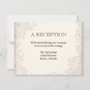 Invitation Mariage Floral Antique Anglais à Tourbillons de Ro
