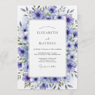 Invitation Mariage Floral Aquarelle à la Lavande