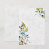 Invitation Mariage floral aquarelle bleu clair  (Devant / Derrière)