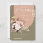 Invitation Mariage Floral Aquarelle Bohème Chic Moderne (Devant)