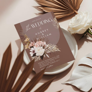 Invitation Mariage Floral Aquarelle Bohème Chic Moderne