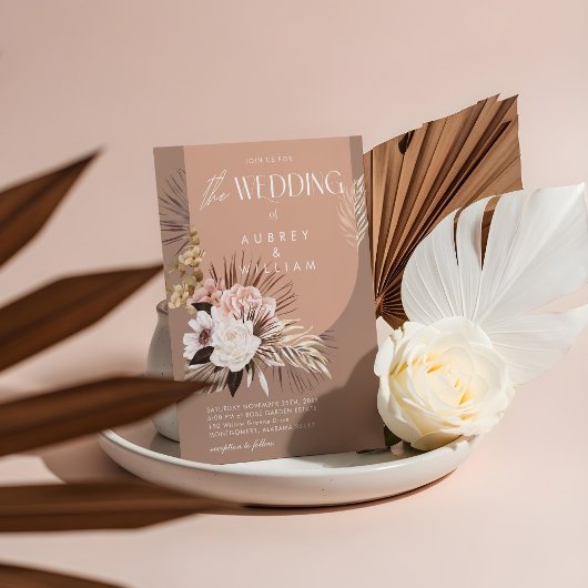 Invitation Mariage Floral Aquarelle Bohème Chic Moderne