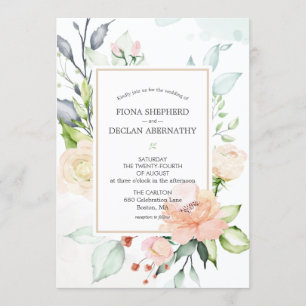 Invitation Mariage Floral Aquarelle Élégant de la Saint-Jean