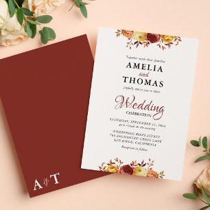 Invitation Mariage Floral Aquarelle Élégant et Chaleureux d'A
