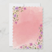 Invitation Mariage Floral Aquarelle Élégant Rose (Dos)