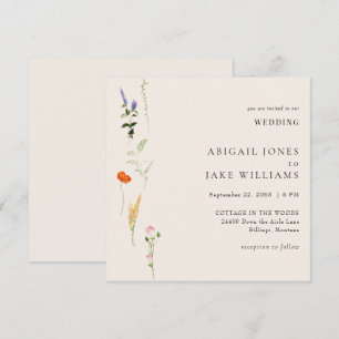 Invitation Mariage Floral Aquarelle Estivale Carré