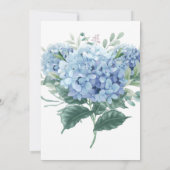 Invitation Mariage Floral Aquarelle Hydrangeas Bleues (Dos)