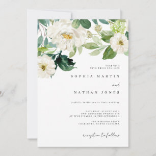 Invitation Mariage Floral Aquarelle Ivoire et Feuillage