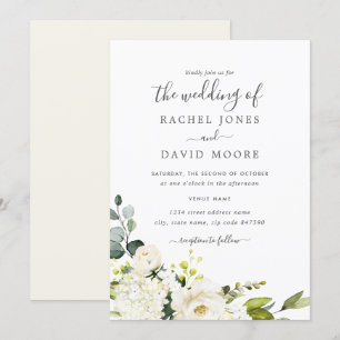 Invitation Mariage Floral Aquarelle Moderne