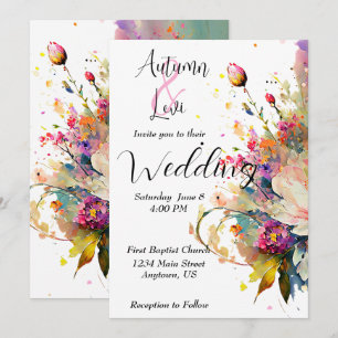 Invitation Mariage floral aquarelle printemps lumineux