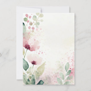 Invitation Mariage floral aquarelle rose et bordeaux