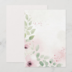 Invitation Mariage floral aquarelle rose et bordeaux vierge
