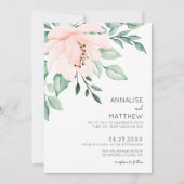Invitation Mariage Floral Aquarelle Rose Moderne Élégant (Devant)