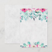 Invitation Mariage floral aquarelle rose vierge (Devant / Derrière)