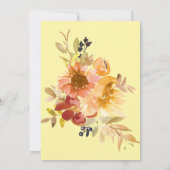Invitation Mariage Floral Aquarelle Simpliste Automne (Dos)
