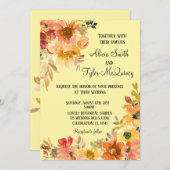 Invitation Mariage Floral Aquarelle Simpliste Automne (Devant / Derrière)