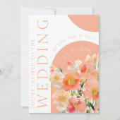 Invitation Mariage Floral Arch Orange Peach moderne (Devant)