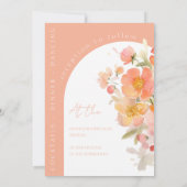 Invitation Mariage Floral Arch Orange Peach moderne (Dos)
