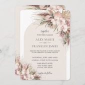 Invitation Mariage Floral Arch Orchidée Herbe de Pampas Bohèm (Devant / Derrière)