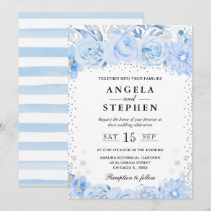 Invitation Mariage Floral Arctique Hivernal Aquarelle