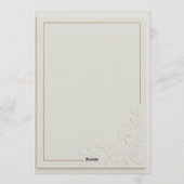 Invitation Mariage Floral Art Déco en Relief (Dos)
