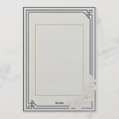 Invitation Mariage Floral Art Déco en Relief (Dos)