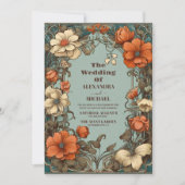 Invitation Mariage floral Art nouveau (Devant)