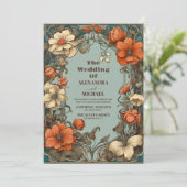 Invitation Mariage floral Art nouveau (Debout devant)